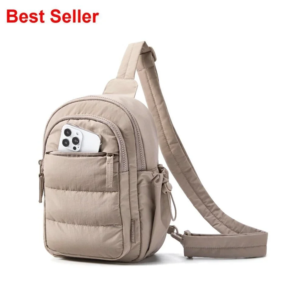 Puffer Crossbody Sling Bag with RFID Blocking, Taslan Material
